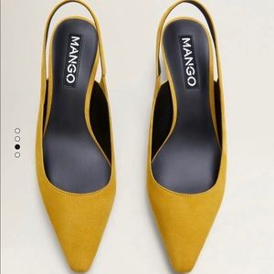 Mango gorgeous mustard yellow suede heel